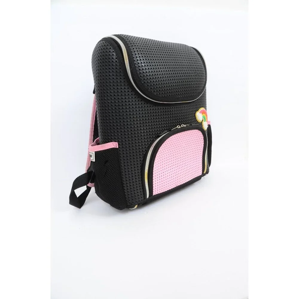 LIGHT + NINE Student Backpack, Rainbow Pink Daypack Carry-On Travel Luggage